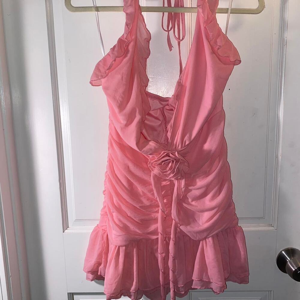 Pink y2k halter top dress